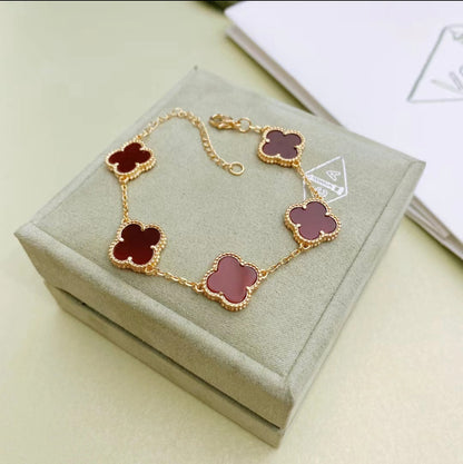 Gold and Burgundy Bracelet