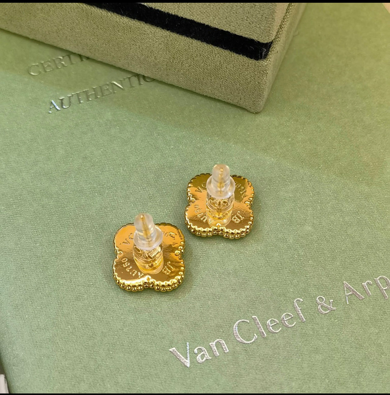 Gold and White Van Cleef Earrings