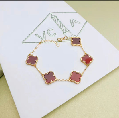 Gold and Burgundy Bracelet