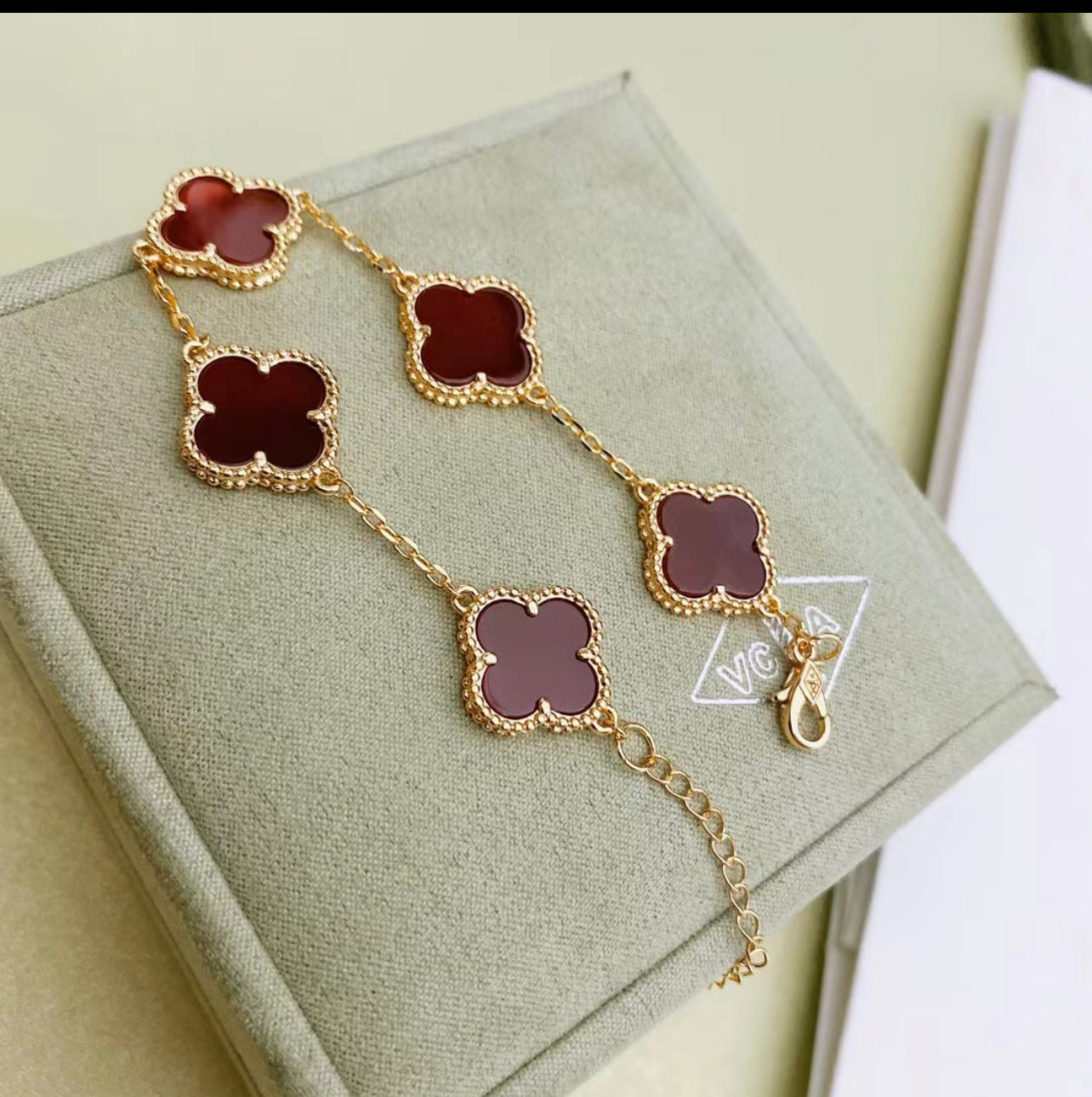 Gold and Burgundy Bracelet